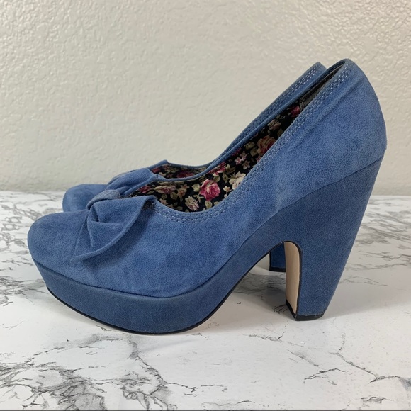 Seychelles Shoes - Seychelles Women’s Blue Suede Platform Heels 10